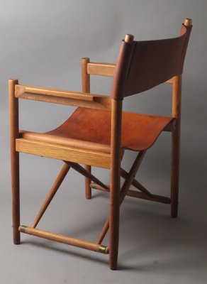 Model 903 Foldable Chair in Saddle Leather and Oak by Kurt Culetto for Horgenglarus, 1960s-ESB-1795879