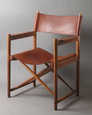 Model 903 Foldable Chair in Saddle Leather and Oak by Kurt Culetto for Horgenglarus, 1960s-ESB-1795879