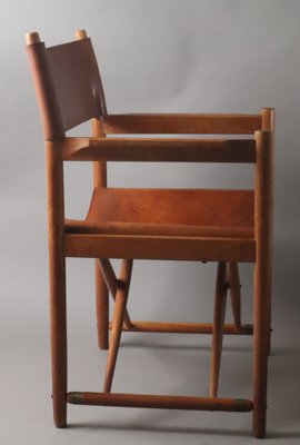 Model 903 Foldable Chair in Saddle Leather and Oak by Kurt Culetto for Horgenglarus, 1960s-ESB-1795879