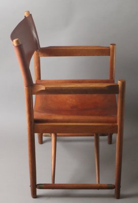 Model 903 Foldable Chair in Saddle Leather and Oak by Kurt Culetto for Horgenglarus, 1960s-ESB-1795879