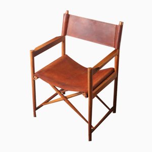 Model 903 Foldable Chair in Saddle Leather and Oak by Kurt Culetto for Horgenglarus, 1960s-ESB-1795879