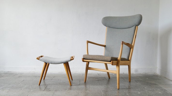 Model AP-16 Easy Chair and Ottoman by Hans J. Wegner for AP-Stolen, 1951, Set of 2-UMB-1326115