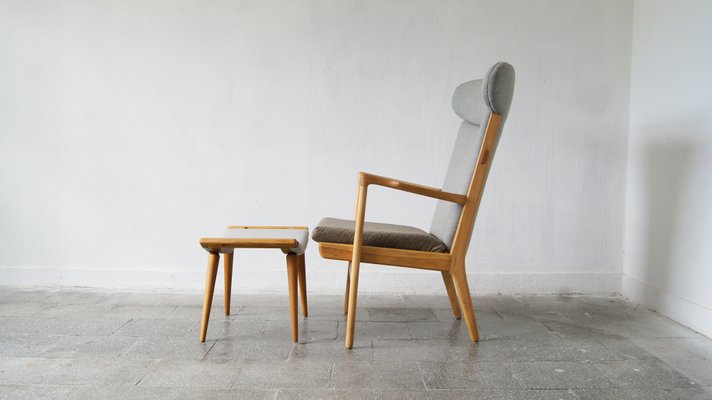 Model AP-16 Easy Chair and Ottoman by Hans J. Wegner for AP-Stolen, 1951, Set of 2-UMB-1326115