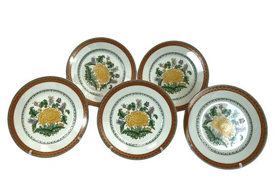 Model Chrysantheme Plates from Limoges, 1980s, Set of 5-EUT-1706258