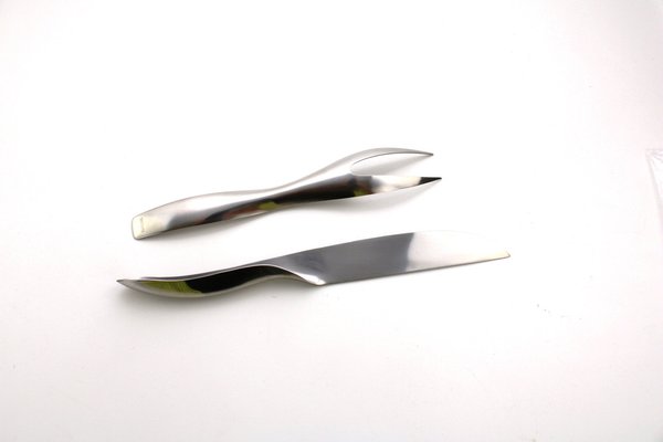 Model Danube 7000 Tranchier Cutlery by Janos Megyik for Amboss, 1970s, Set of 2-ZWH-1702220