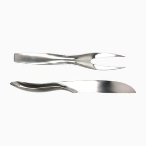 Model Danube 7000 Tranchier Cutlery by Janos Megyik for Amboss, 1970s, Set of 2-ZWH-1702220