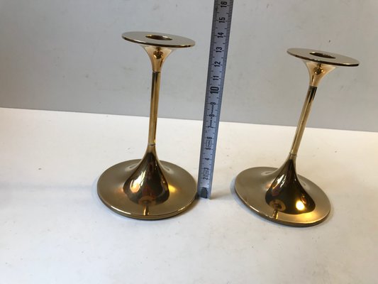 Model Hi-Fi Brass Candlesticks by Max Brüel for Torben Orskov, 1960s, Set of 2-LCR-666211