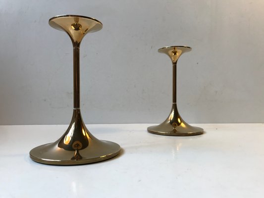 Model Hi-Fi Brass Candlesticks by Max Brüel for Torben Orskov, 1960s, Set of 2-LCR-666211