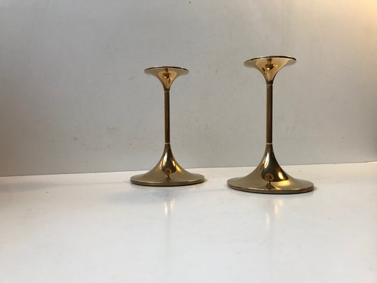 Model Hi-Fi Brass Candlesticks by Max Brüel for Torben Orskov, 1960s, Set of 2-LCR-666211