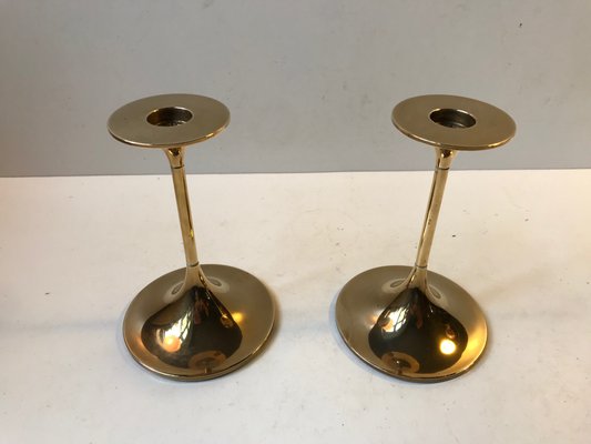 Model Hi-Fi Brass Candlesticks by Max Brüel for Torben Orskov, 1960s, Set of 2-LCR-666211