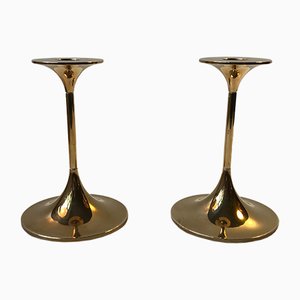 Model Hi-Fi Brass Candlesticks by Max Brüel for Torben Orskov, 1960s, Set of 2-LCR-666211