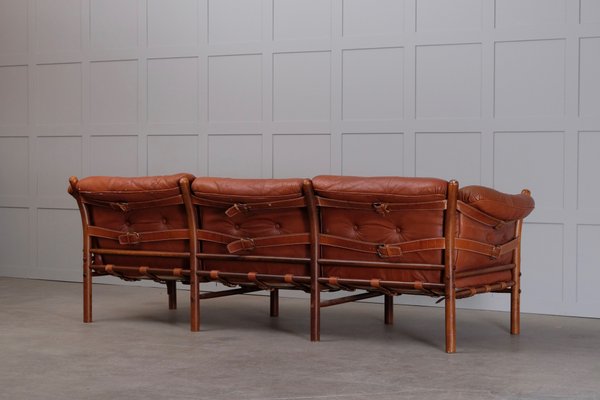 Model Indra 3-Seater Leather Sofa by Arne Norell for Arne Norell AB, 1970s-QU-577769