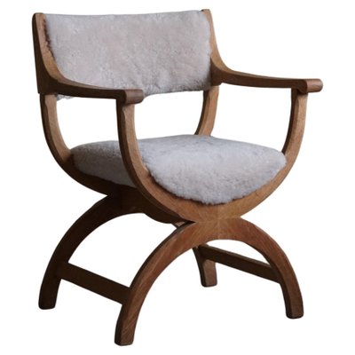 Model Kurul Armchair in Oak & Lambswool attributed to Henning Kjærnulf, 1960s-MXF-1734605