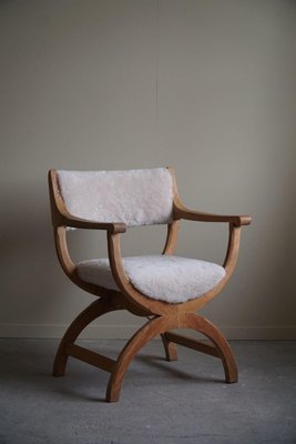 Model Kurul Armchair in Oak & Lambswool attributed to Henning Kjærnulf, 1960s-MXF-1734605