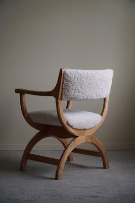 Model Kurul Armchair in Oak & Lambswool attributed to Henning Kjærnulf, 1960s-MXF-1734605