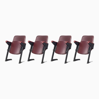 Model LV8 Cinema Armchairs with Leatherette Upholstery from Rima, 1950s, Set of 4-AA-831524