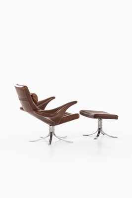 Model Måsen / Seagull Easy Chair & Stool by Gosta Berg for Fritz Hansen, 1971, Set of 2-SC-753394