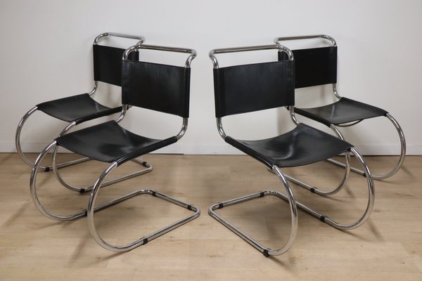 Model MR10 Chairs by Ludwig Mies Van Der Rohe, 1970s, Set of 4-IZV-2035553