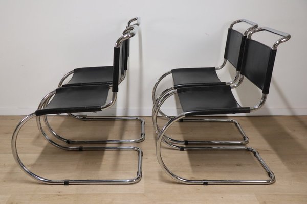 Model MR10 Chairs by Ludwig Mies Van Der Rohe, 1970s, Set of 4-IZV-2035553