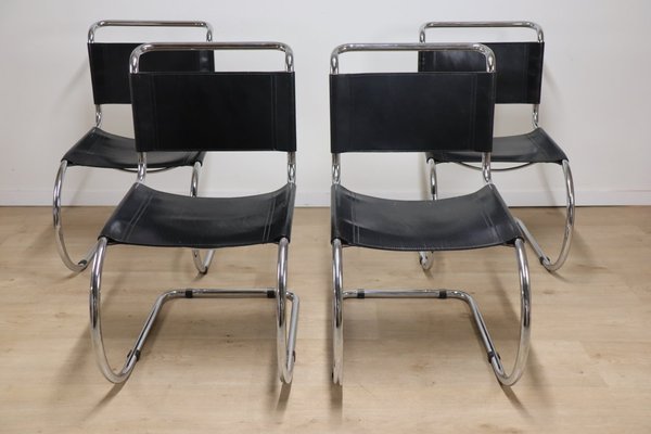 Model MR10 Chairs by Ludwig Mies Van Der Rohe, 1970s, Set of 4-IZV-2035553