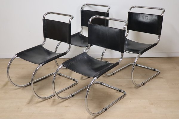 Model MR10 Chairs by Ludwig Mies Van Der Rohe, 1970s, Set of 4-IZV-2035553