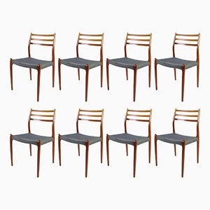 Model No 78 Dining Chairs by N. O. Møller, 1960, Set of 8-UY-1368591