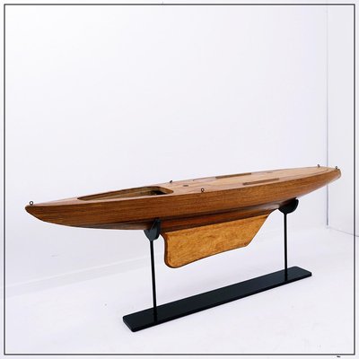 Model of Wooden Boat Hull on Metal Base-NYF-2019199