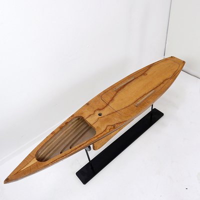 Model of Wooden Boat Hull on Metal Base-NYF-2019199