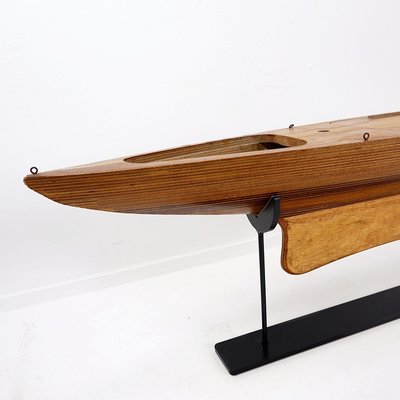 Model of Wooden Boat Hull on Metal Base-NYF-2019199