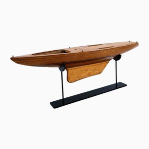 Model of Wooden Boat Hull on Metal Base-NYF-2019199