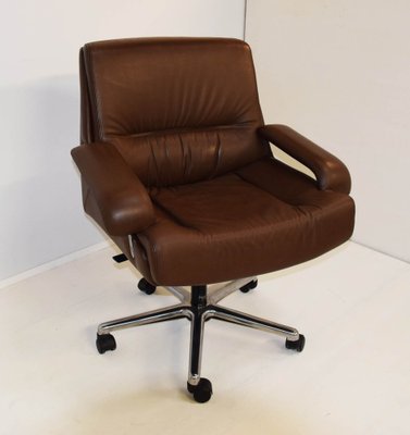 Model P.85 Swivel Chairs in Leather by Giovanni Offredi for Saporiti Italia, Italy, 1980s, Set of 2-WF-1093386