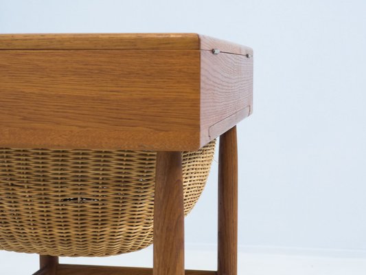 Model R101 Oak Sewing Table by Ejvind A. Johansson for FDB Møbler, 1960s-YS-2041062