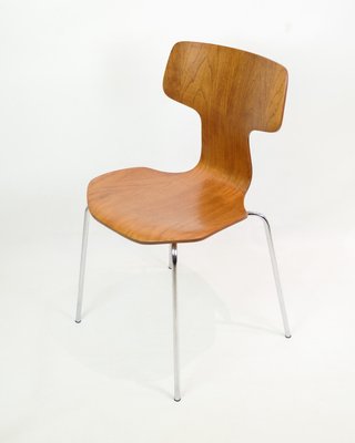 Model T Dining Chairs in Teak by Arne Jacobsen, 1960s, Set of 4-UY-1814867