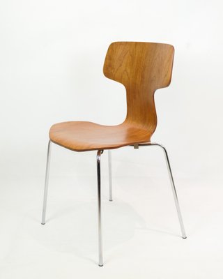 Model T Dining Chairs in Teak by Arne Jacobsen, 1960s, Set of 4-UY-1814867