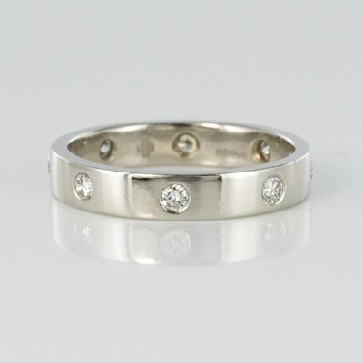 Modern 0.24 Carat Diamond Platinum Band Wedding Ring-OLU-896328