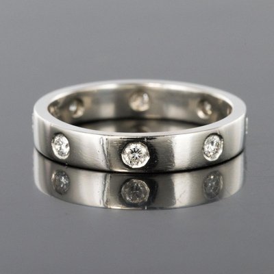 Modern 0.24 Carat Diamond Platinum Band Wedding Ring-OLU-896328