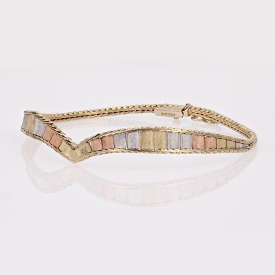 Modern 14 Karat Yellow Rose Grey Gold Bracelet, 2010s-OLU-1798518