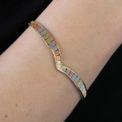 Modern 14 Karat Yellow Rose Grey Gold Bracelet, 2010s-OLU-1798518