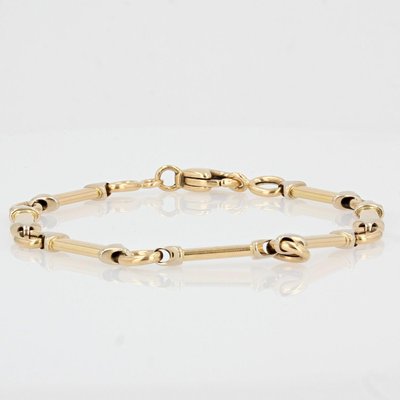 Modern 18 Karat 2-Color Gold Links Gourmette Bracelet-OLU-914682