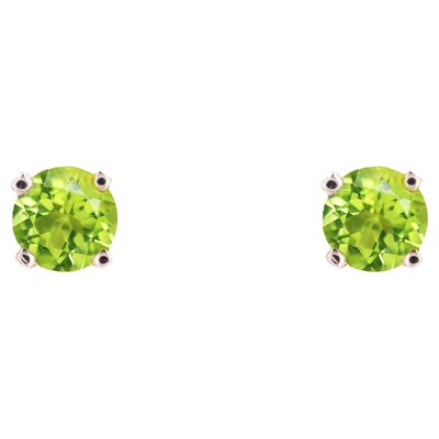 Modern 18 Karat Yellow Gold Peridot Stud Earrings, Set of 2-OLU-2042368