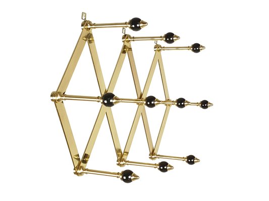 Modern Adjustable Brass & Bakelite Coat Rack by L. Caccia Dominioni for Azucena, 1950s-RD-1764425