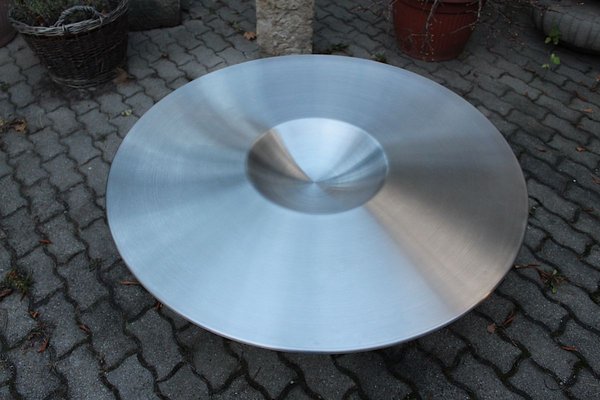 Modern Aluminum Stainless Steel Coffee Table by Yasuhiro Shito for Cattelan, 2000s-NB-801561