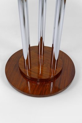 Modern Art Deco Pedestal Table in Walnut and Chrome, 1930-XNH-1804565