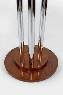 Modern Art Deco Pedestal Table in Walnut and Chrome, 1930-XNH-1804565