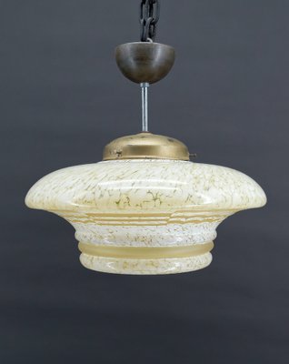 Modern Art Deco Pendant Light in Acid-Etched Glass, 1930-XNH-1804462