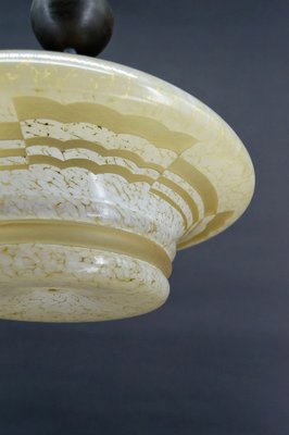 Modern Art Deco Pendant Light in Acid-Etched Glass, 1930-XNH-1804462