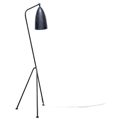 Modern Black Metal Grasshopper Floor Lamp by Greta Magnusson-WM-1343119