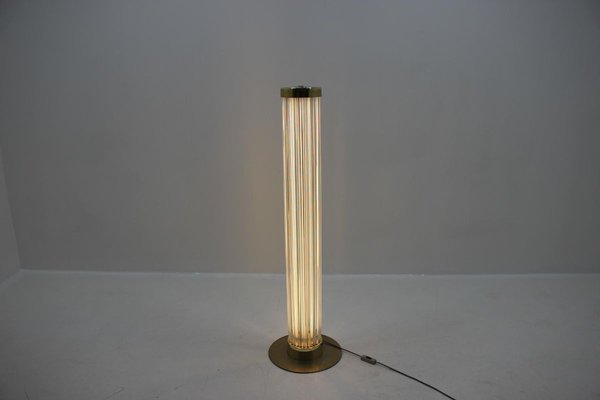 Modern Brass and Art Glass Floor Lamp from Kamenický Šenov & Preciosa, 1960-TZ-828881