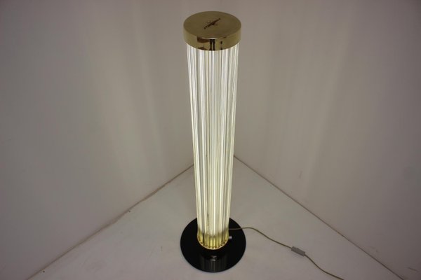 Modern Brass & Art Glass Floor Lamp from Preciosa Kamenický Šenov, 1970s-TZ-915203