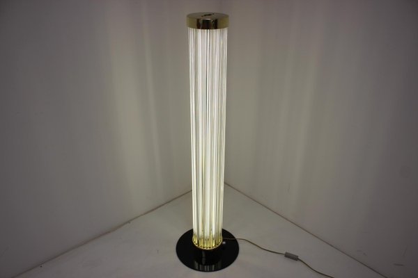 Modern Brass & Art Glass Floor Lamp from Preciosa Kamenický Šenov, 1970s-TZ-915203